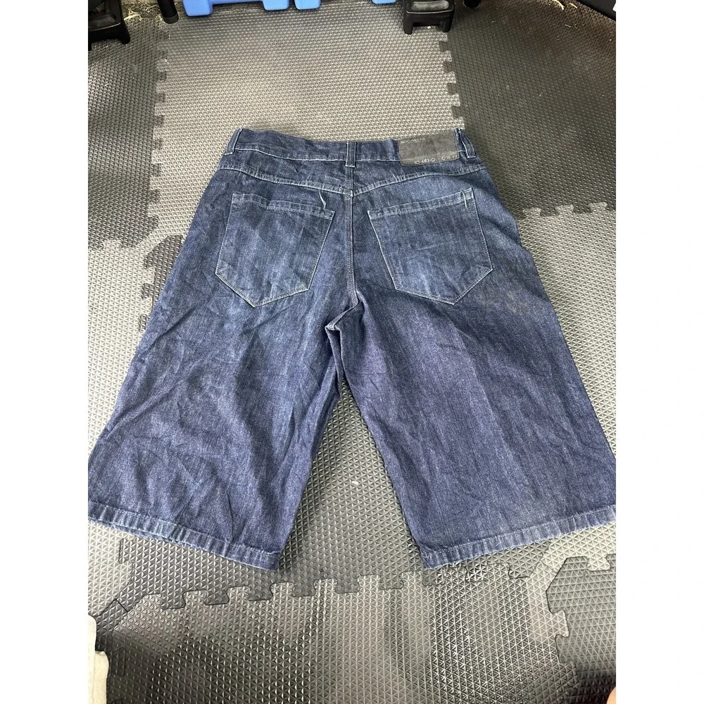 ROCAWEAR Men's Size 36 Dark Wash Denim Baggy Carpenter Jean Shorts 100% Cotton
